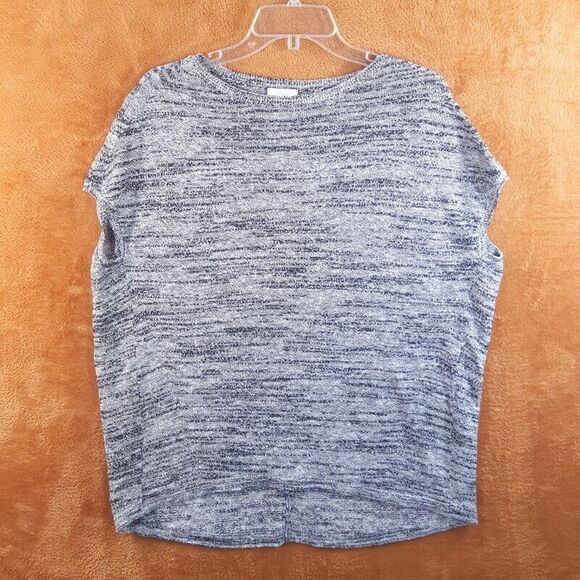 J JILL Womens Top XS Gray Pullover Knit Oversized Linen Cotton Comfort PURE - Picture 1 of 7